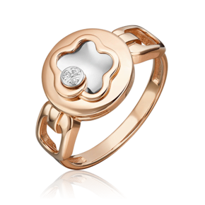 Кольцо из комбинированного золота с бриллиантом 01-5600-00-101-1111