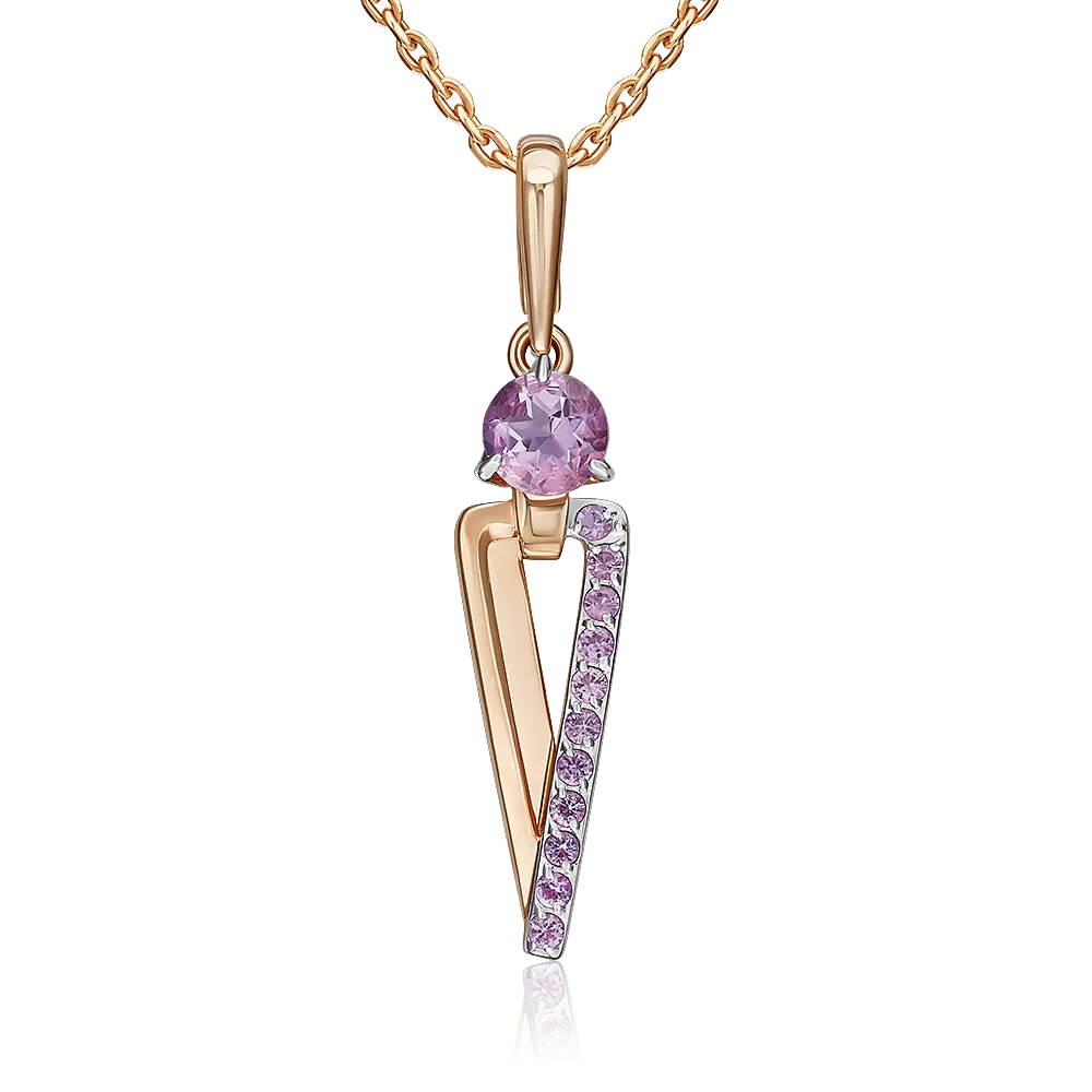 Подвеска из красного золота с аметистами 03-3568-00-203-1110