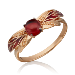 Кольцо «Стрекоза» из красного золота c гранатом и эмалью 01-5455-00-204-1110-57