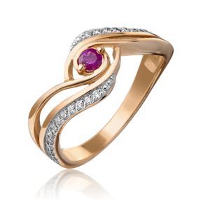 Кольцо из красного золота c рубином и бриллиантами 01-0881-00-107-1110-30