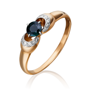 Кольцо из комбинированного золота c сапфиром и бриллиантами 01-0904-00-105-1111-30