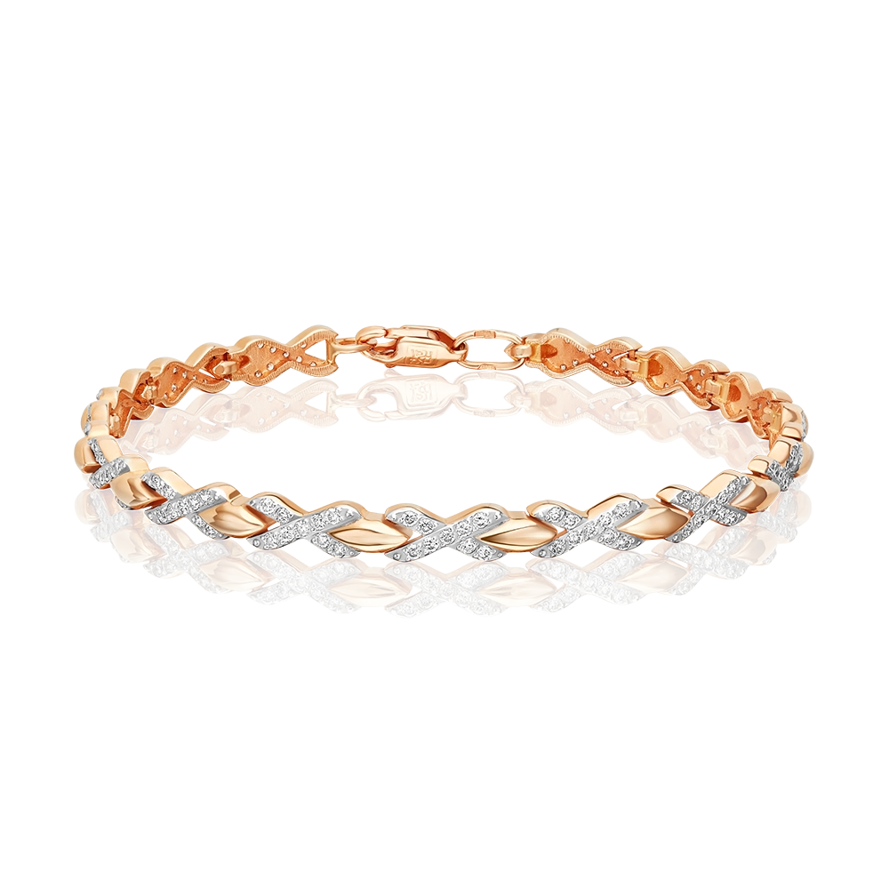 Браслет из красного золота с фианитами 05-0260-00-401-1110-23