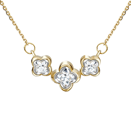 Колье из лимонного золота с фианитами 07-0190-00-501-1130-38