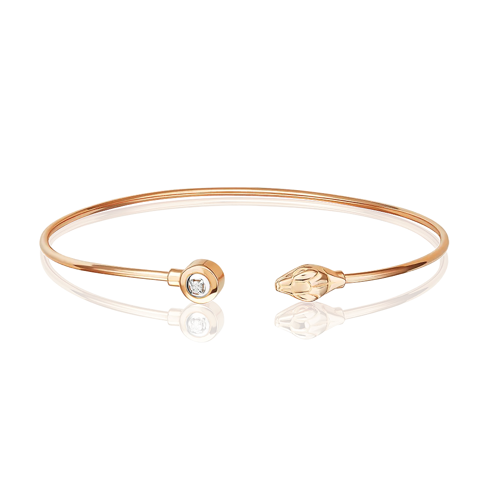 Браслет жесткий из красного золота с бриллиантом 05-0873-00-101-1110