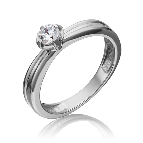 Помолвочное кольцо из белого золота c фианитом 01-5257-00-501-1120-38