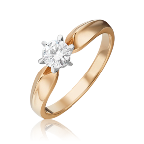 Кольцо из комбинированного золота c бриллиантом 01-0916-00-101-1111-30