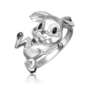 Кольцо «Кролик» из серебра c эмалью 01-5662-00-000-0200