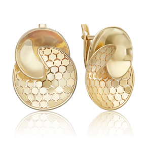 Серьги с английским замком из лимонного золота 02-5271-00-000-1130