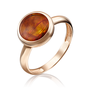 Кольцо из красного золота c янтарём 01-5164-00-271-1110-46