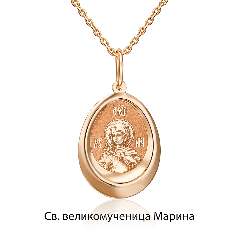 Иконка «Святая великомученица Марина» из красного золота 03-1882-07-000-1110