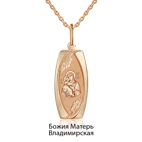 Иконка «Божия Матерь Владимирская» из красного золота 03-1883-12-000-1110
