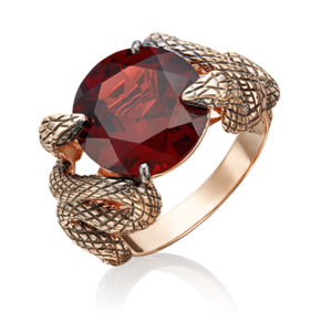 Кольцо «Змеи» из красного золота с гранатом 01-5445-00-204-1110-46