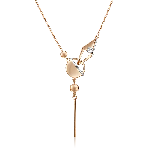 Колье «Контрасты» из комбинированного золота с натуральным топазом white 07-0246-00-201-1111