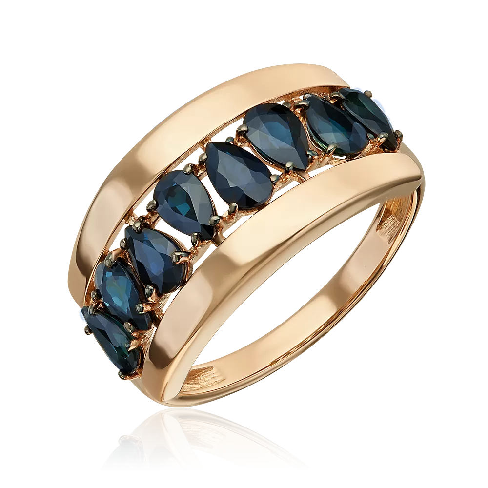 Кольцо из красного золота с сапфирами 01-5870-00-102-1110