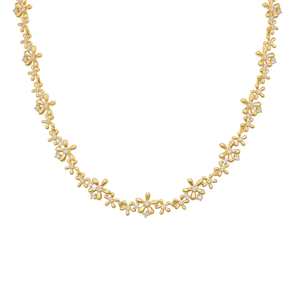 Колье из лимонного золота с фианитами 07-0273-00-401-1130