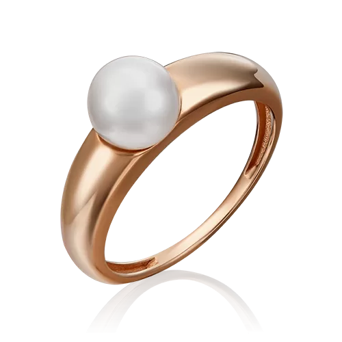Кольцо из красного золота с жемчугом культивированным 01-5284-00-301-1110-31