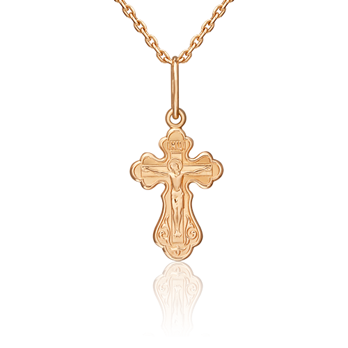 Православный крест из красного золота 03-1635-00-000-1110