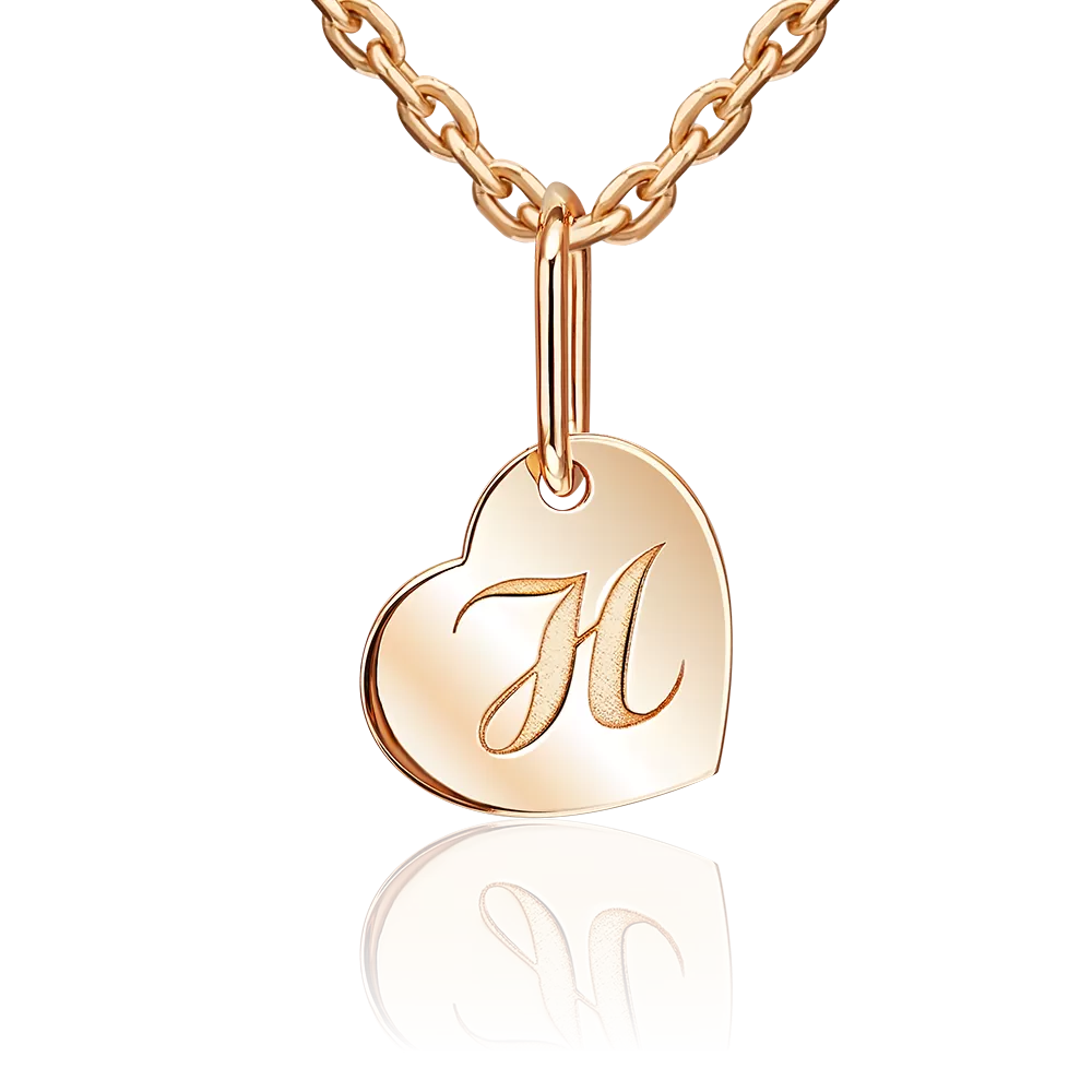 Подвеска «Буква Н» из красного золота 03-3658-Н-000-1110