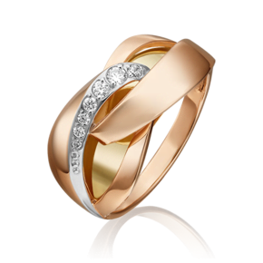 Кольцо из комбинированного золота с фианитами 01-5403-00-401-1113-03