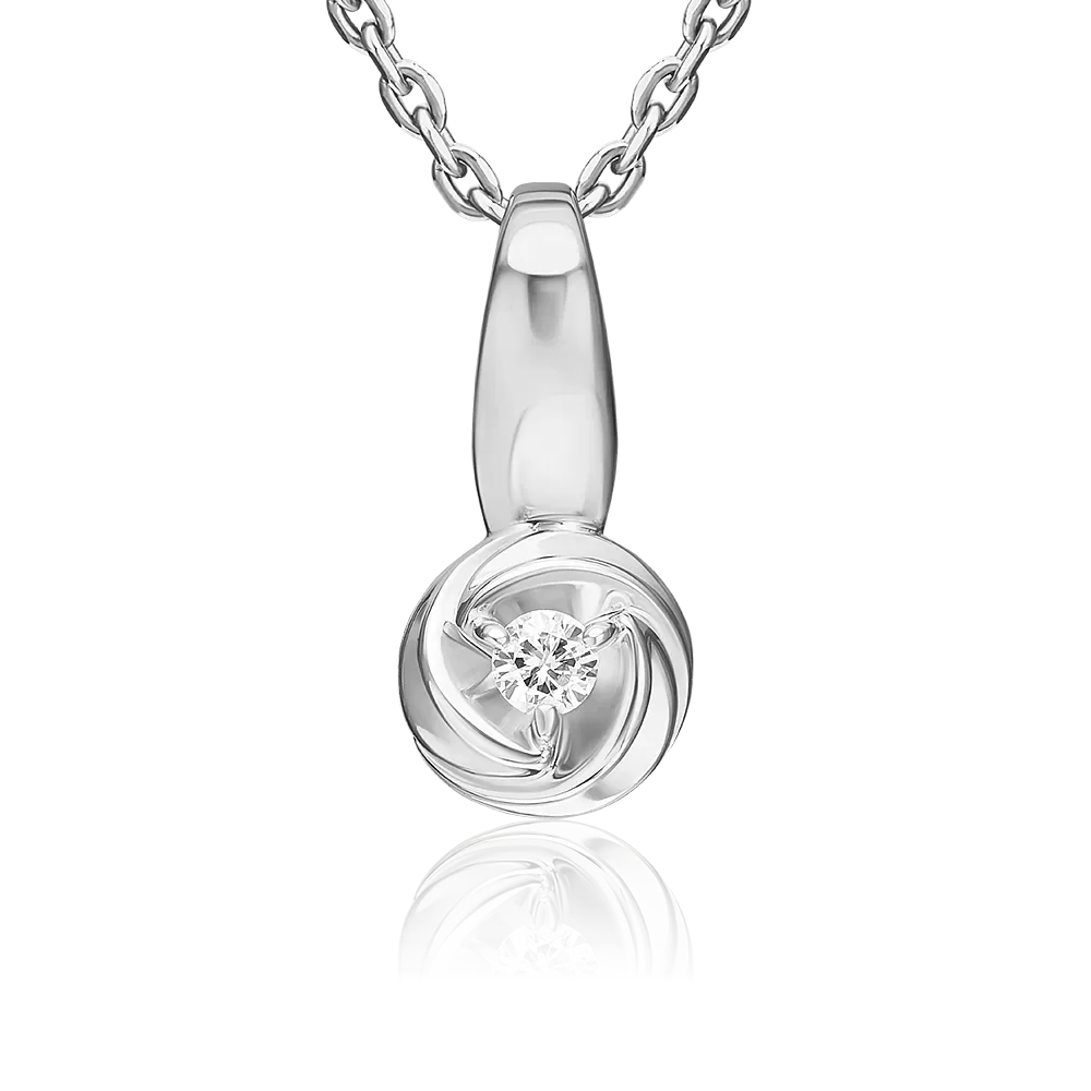 Подвеска из белого золота с бриллиантом 03-3593-00-101-1120