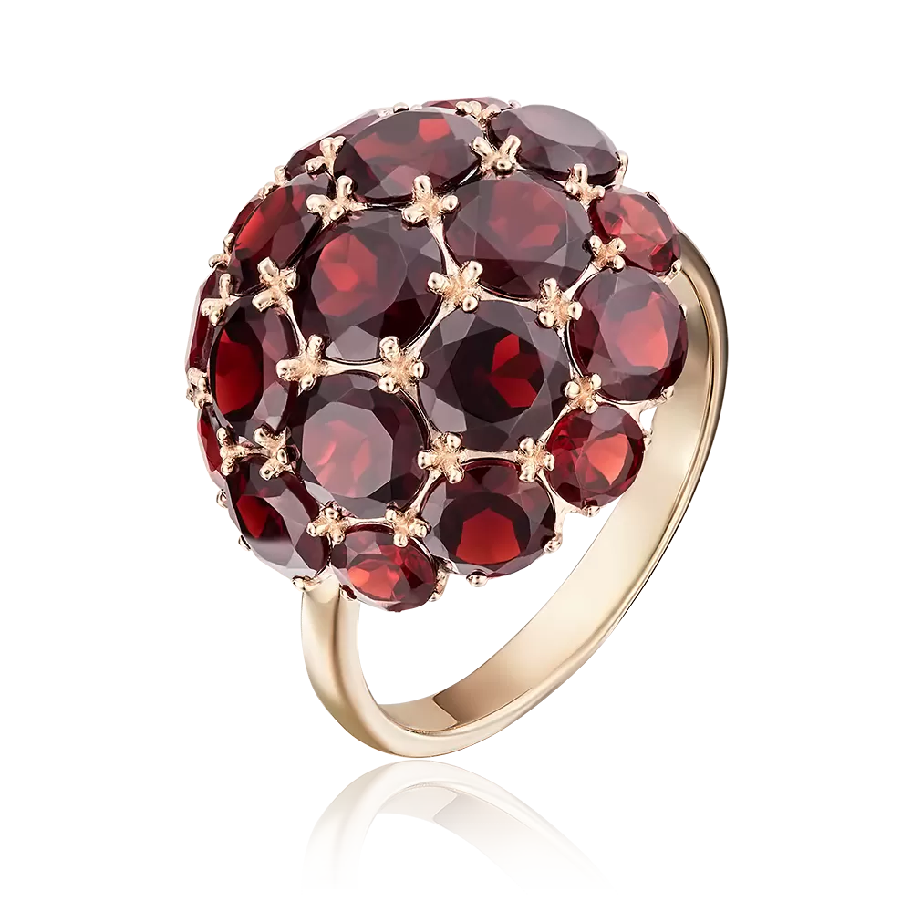 Кольцо из красного золота с гранатами 01-4377-00-204-1110-46