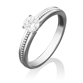 Помолвочное кольцо из белого золота с фианитом 01-5034-00-501-1120-38