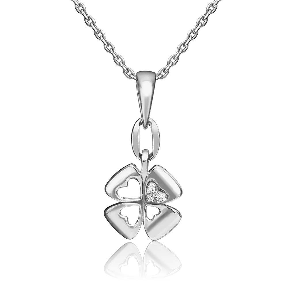 Подвеска «Клевер. Незабываемые моменты» из белого золота с бриллиантами 03-3284-00-101-1120