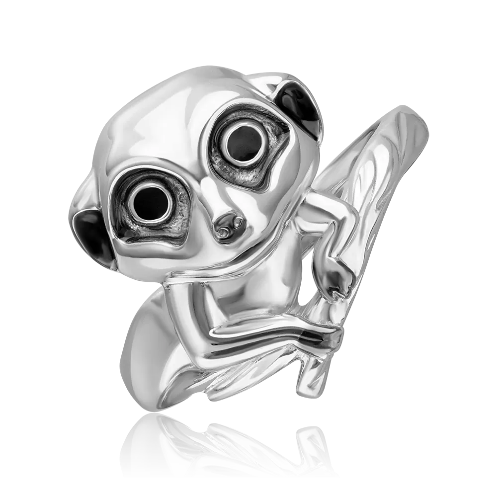 Кольцо «Сурикат» из серебра с эмалью 01-5663-00-000-0200