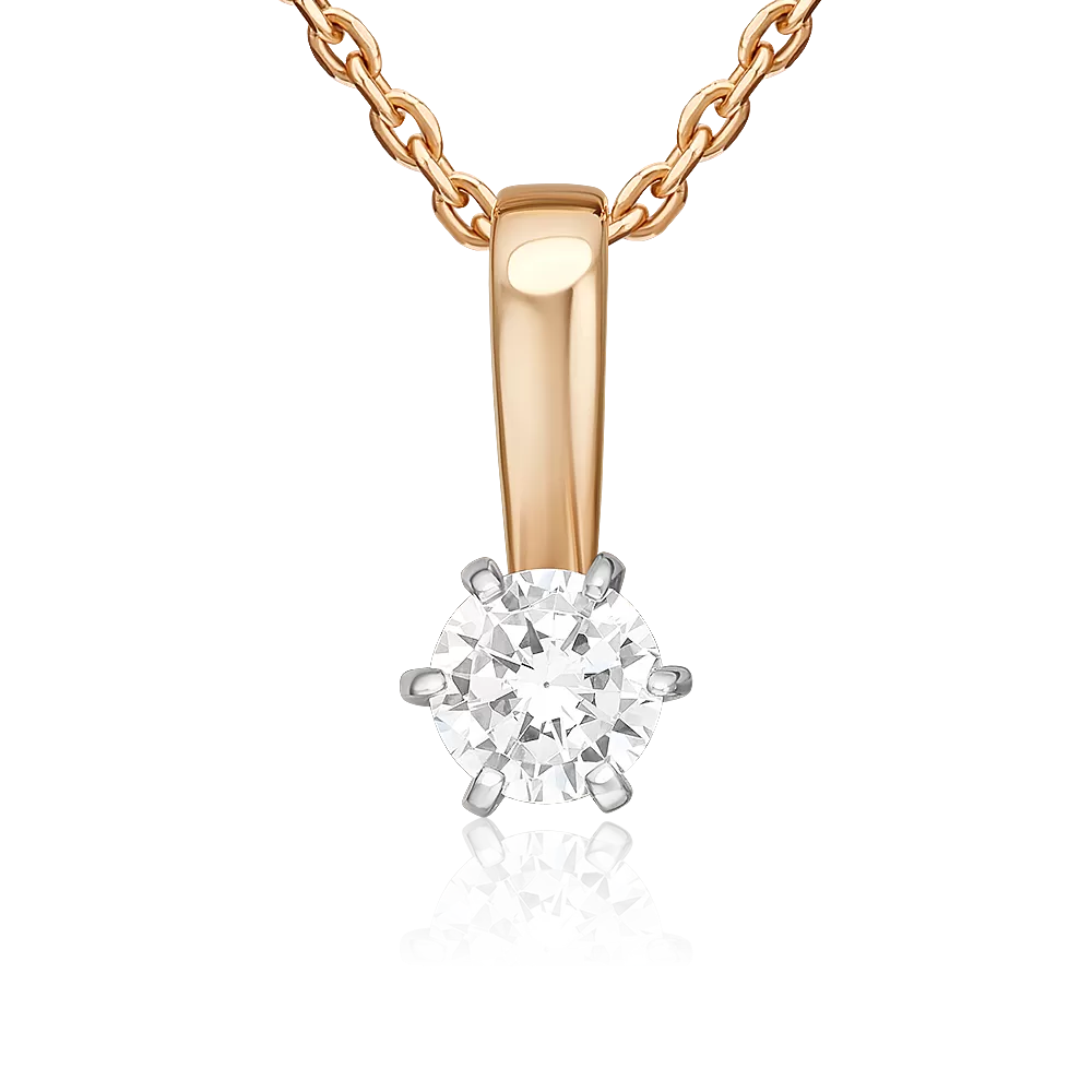 Подвеска из комбинированного золота с бриллиантом 03-3597-00-101-1111