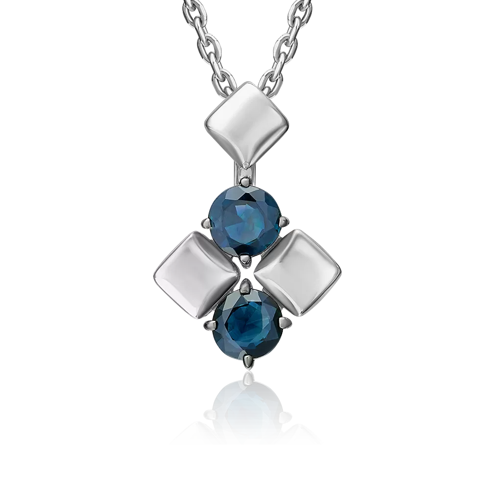 Подвеска из белого золота с сапфирами 03-3619-00-102-1120