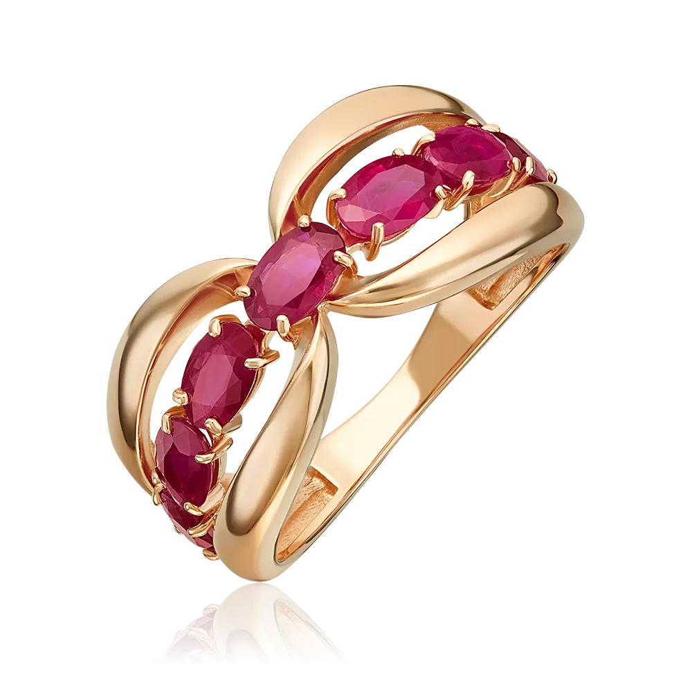 Кольцо из красного золота с рубинами 01-5865-00-104-1110