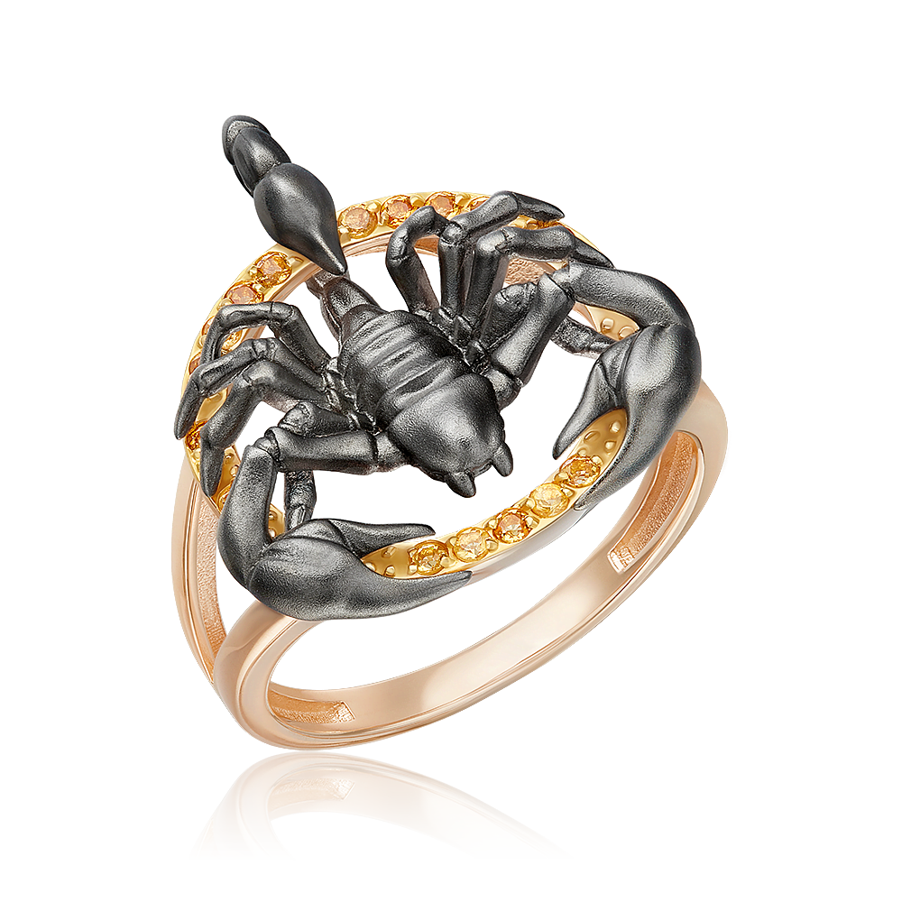 Кольцо «Скорпион» из комбинированного золота с цитринами 01-5777-00-206-1111