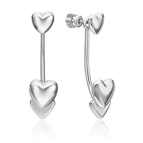 Серьги-джекеты «Эмоция» из серебра 02-4956-00-000-0200