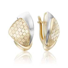 Серьги с английским замком из комбинированного золота 02-5278-00-000-1121