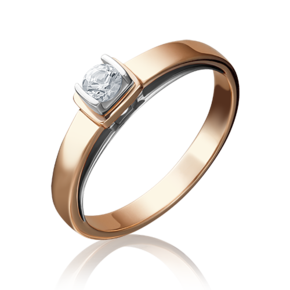 Помолвочное кольцо из комбинированного золота c фианитом 01-5171-00-501-1111-38