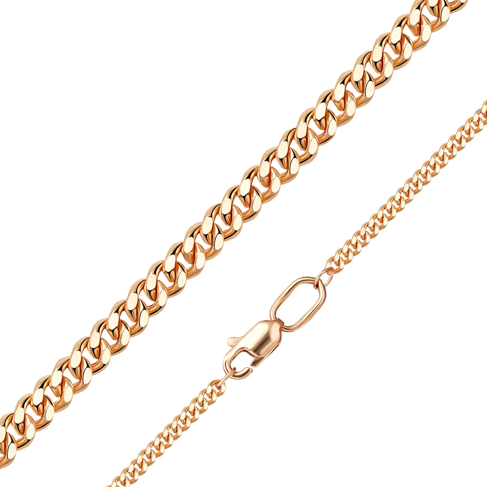 Цепь из красного золота с алмазной гранью (плетение «Панцирное») 21-0103-060-1110-17