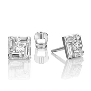 Серьги-пусеты из белого золота c бриллиантами 02-2760-00-101-1120-30