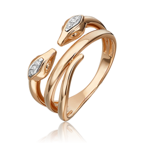 Кольцо из комбинированного золота с бриллиантом 01-5499-00-101-1111