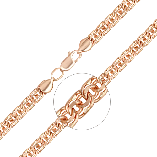 Браслет из красного золота с алмазной гранью (плетение «Бисмарк») 22-2705-100-1110-19