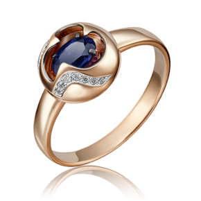 Кольцо из красного золота c сапфиром и бриллиантами 01-5146-00-105-1110-30