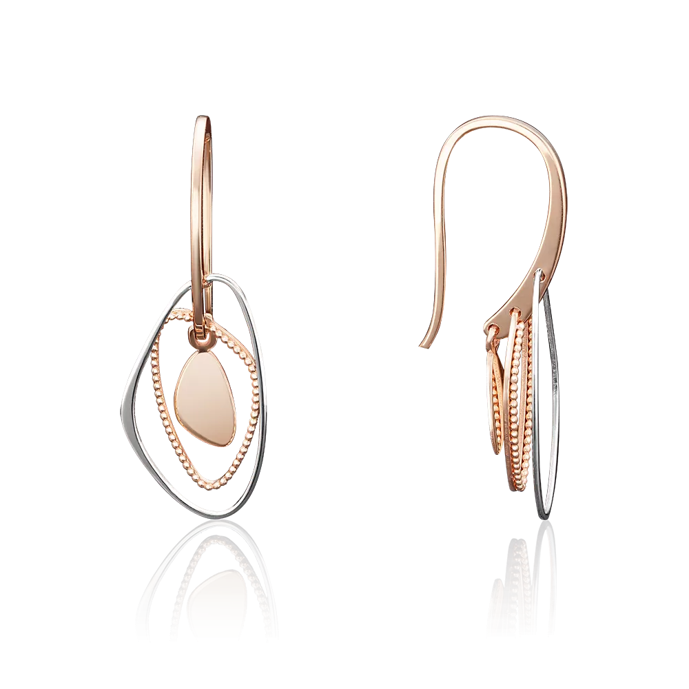 Серьги с французским замком из комбинированного золота 02-3988-00-000-1111-63