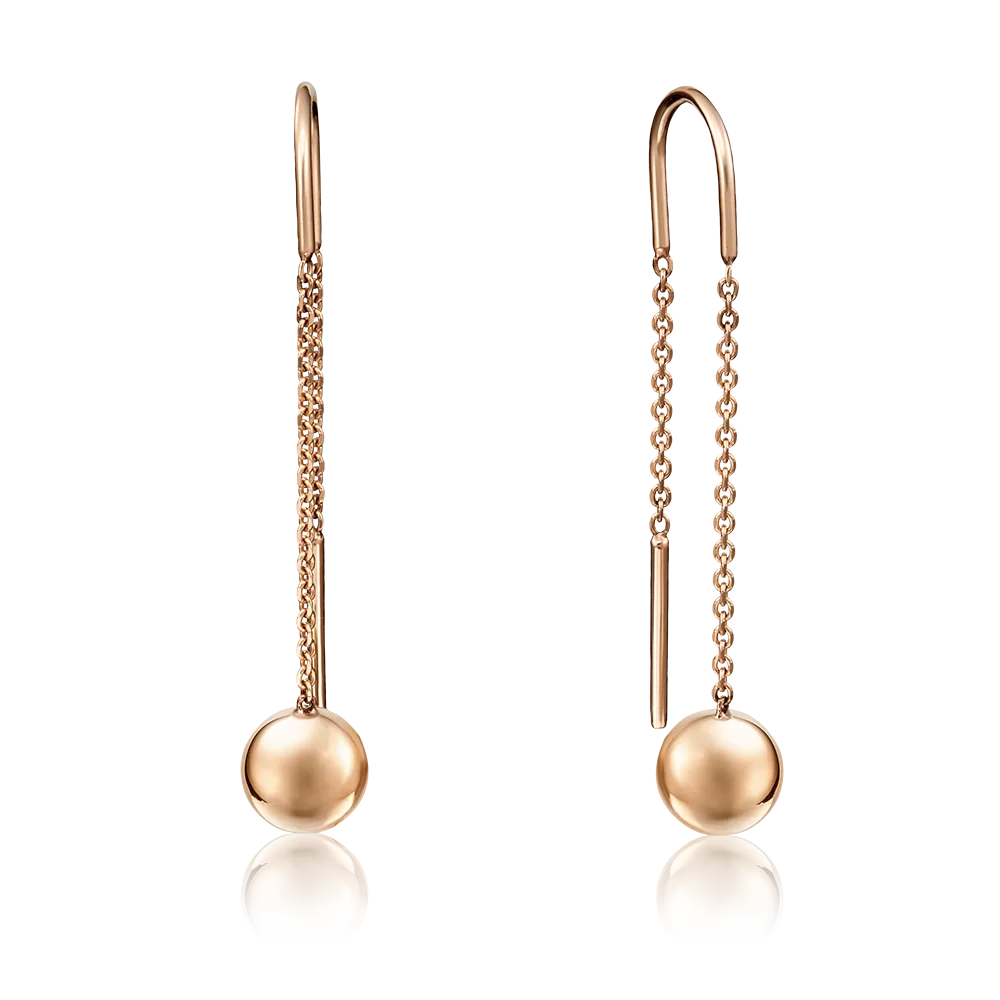 Серьги-продевки из красного золота 02-4151-00-000-1110-63