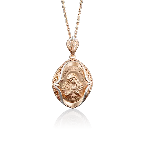 Иконка «Божия Матерь Семистрельная» из красного золота 03-2676-00-000-1110-64