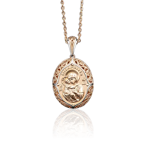 Иконка «Божия Матерь Владимирская» из красного золота 03-2690-00-000-1110-64