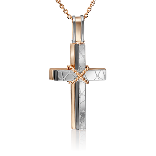 Декоративный крест из комбинированного золота 03-2839-00-000-1111-63