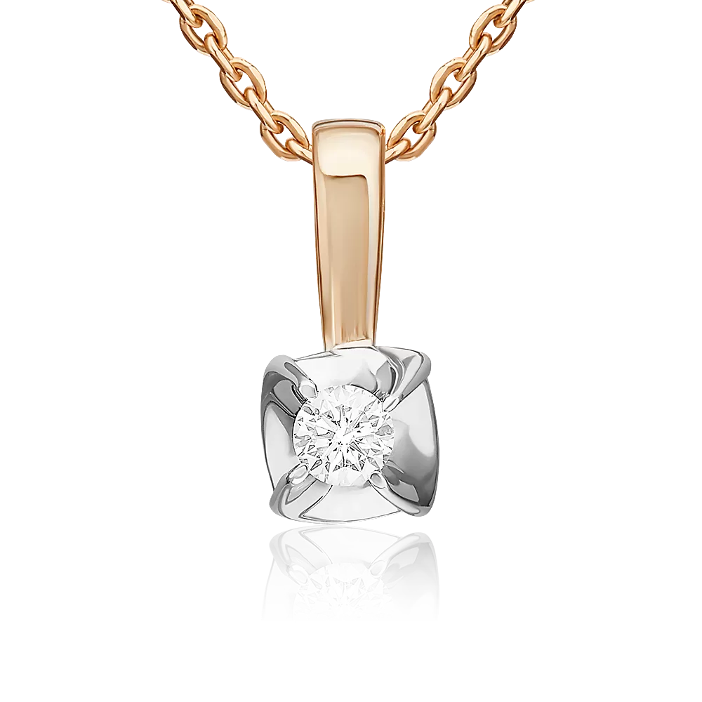 Подвеска из комбинированного золота с бриллиантом 03-3517-00-101-1111