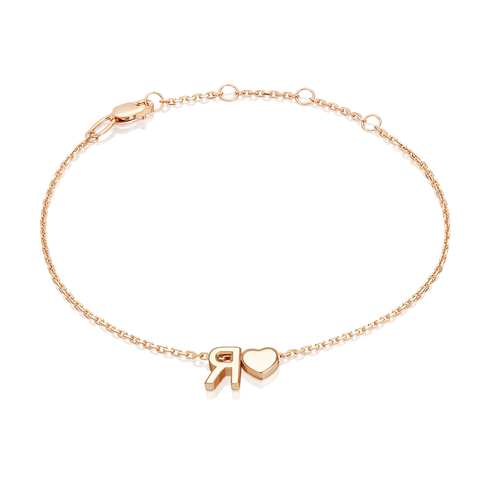 Браслет «Буква Я» из красного золота 05-0858-Я-000-1110