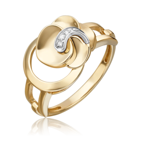 Кольцо из лимонного золота с бриллиантом 01-5611-00-101-1121