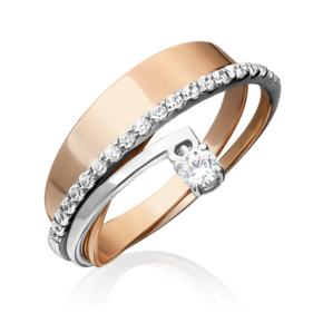 Кольцо из комбинированного золота c фианитами 01-5302-00-401-1111-03