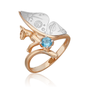 Фантазийное кольцо из комбинированного золота c топазом 01-5550-00-201-1111